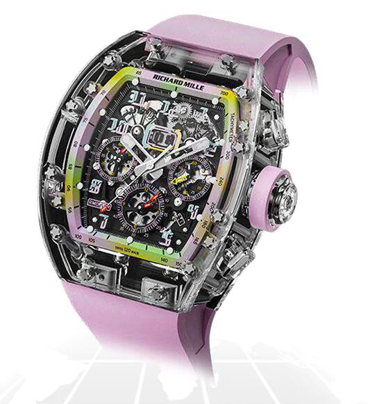 Best Richard Mille RM011 SAPPHIRE FLYBACK CHRONOGRAPH "A11 TIME MACHINE LILAC PINK" Replica Watch